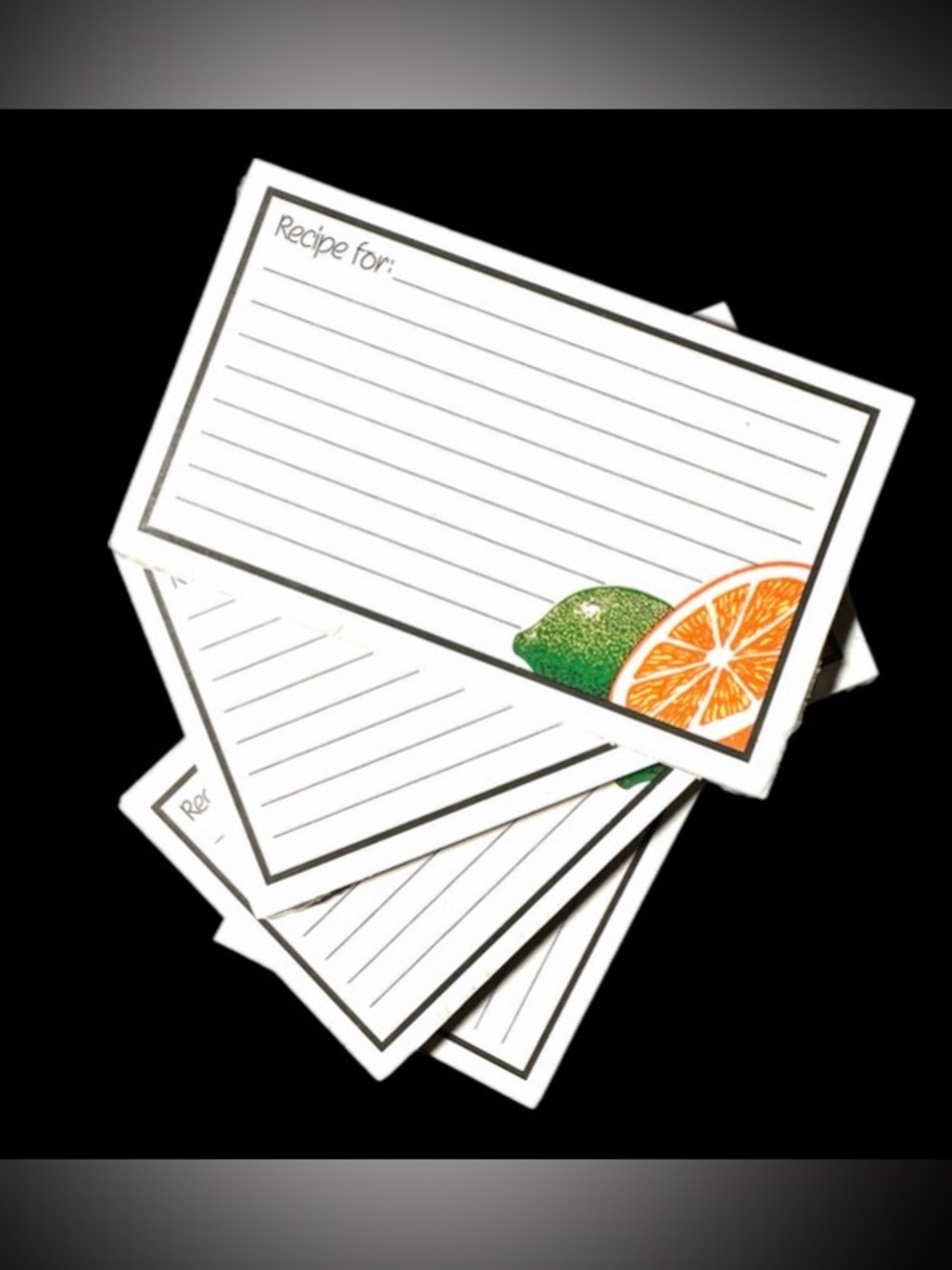 Gibson Lined Recipe Cards with Orange & Yellow Accent